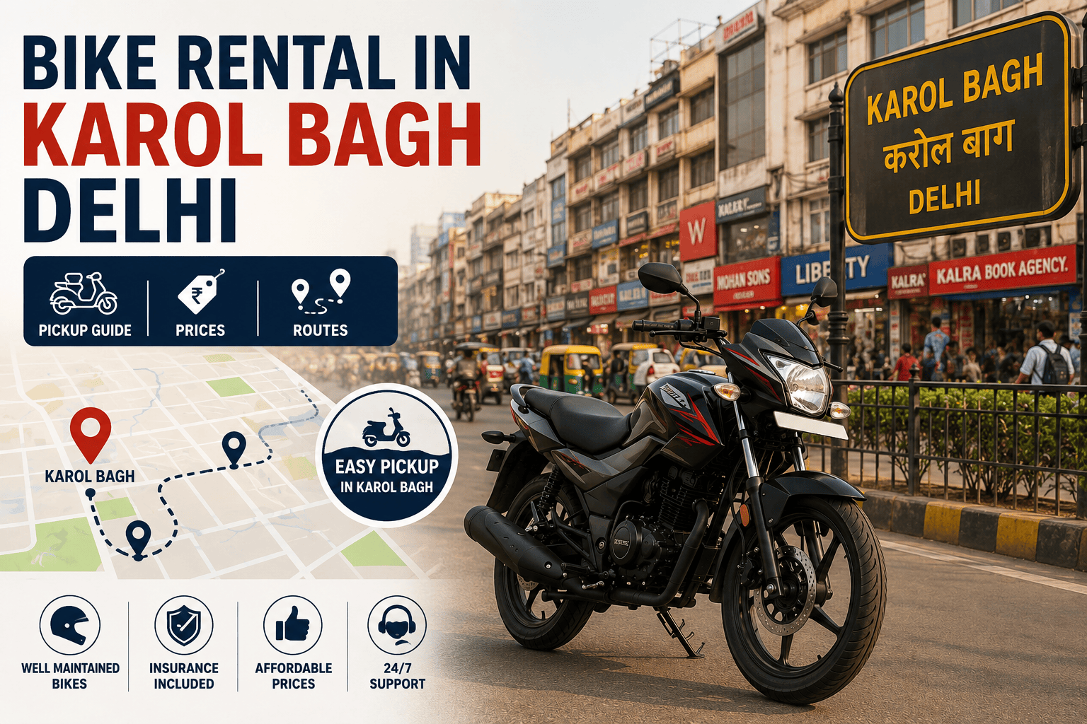 Bike rental in Delhi, Karol Bagh