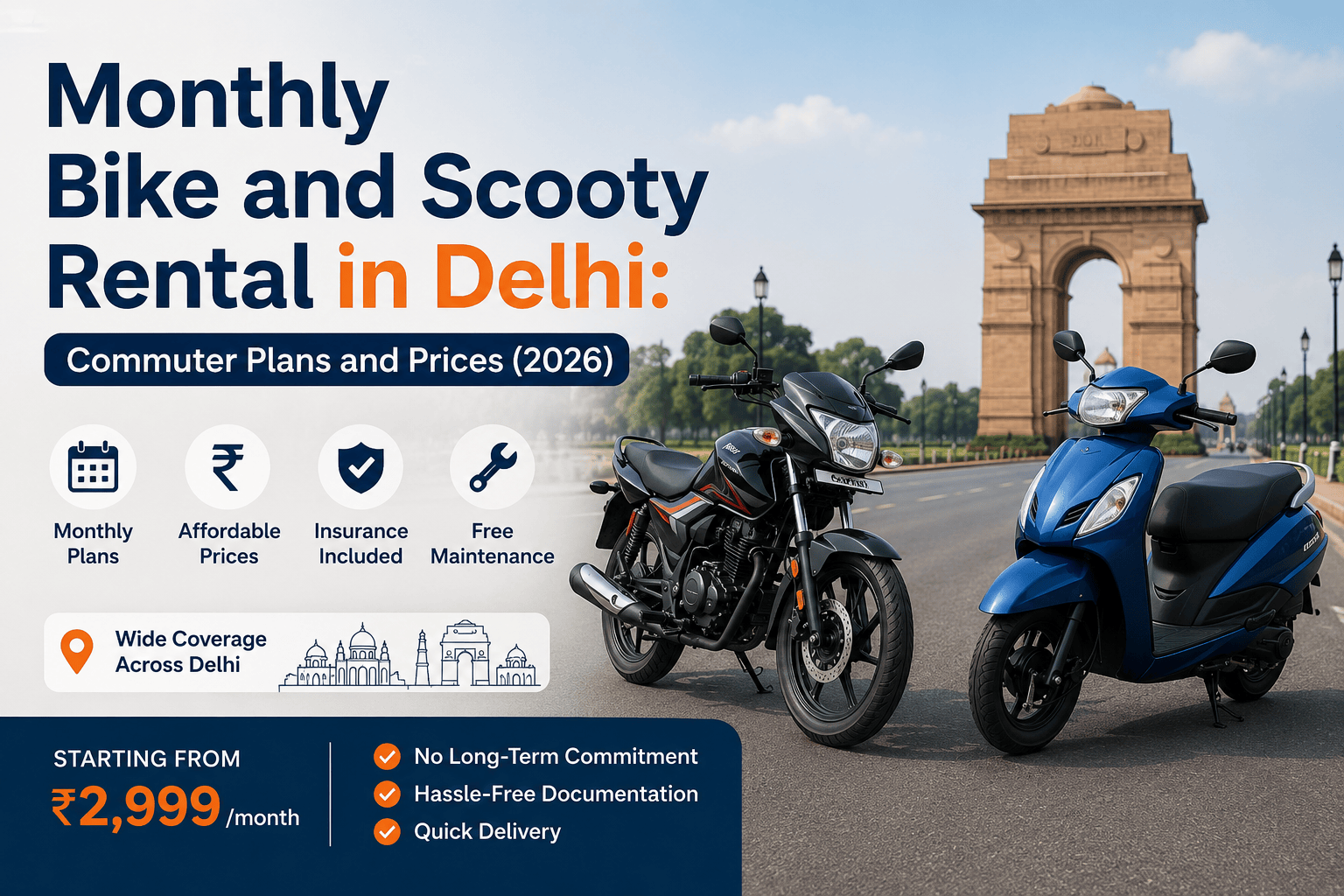 Bike rental in Delhi